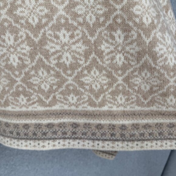 Coldwater Creek Snowflake Full Zip Cardigan Sweater Size XL Tan Wool Knit NEW - Picture 5 of 13